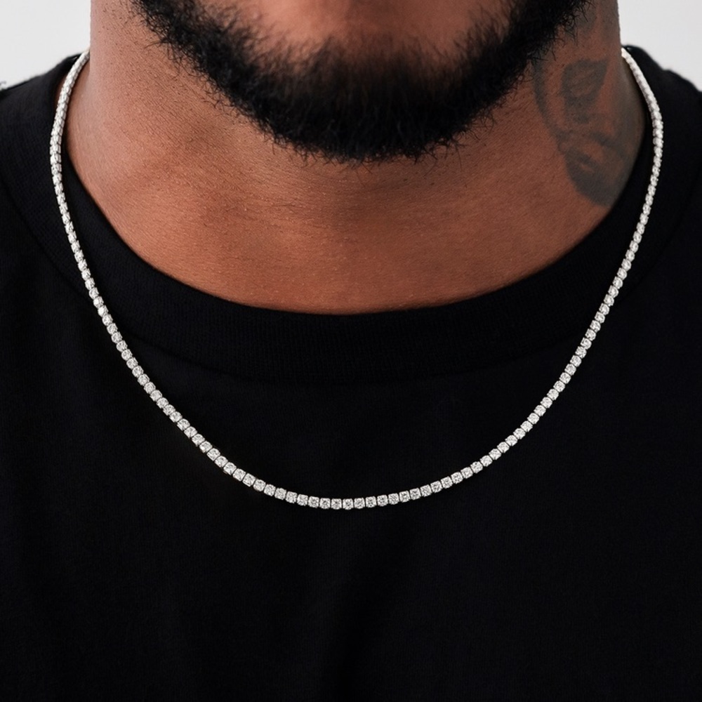 GLD 20” micro tennis necklace white gold